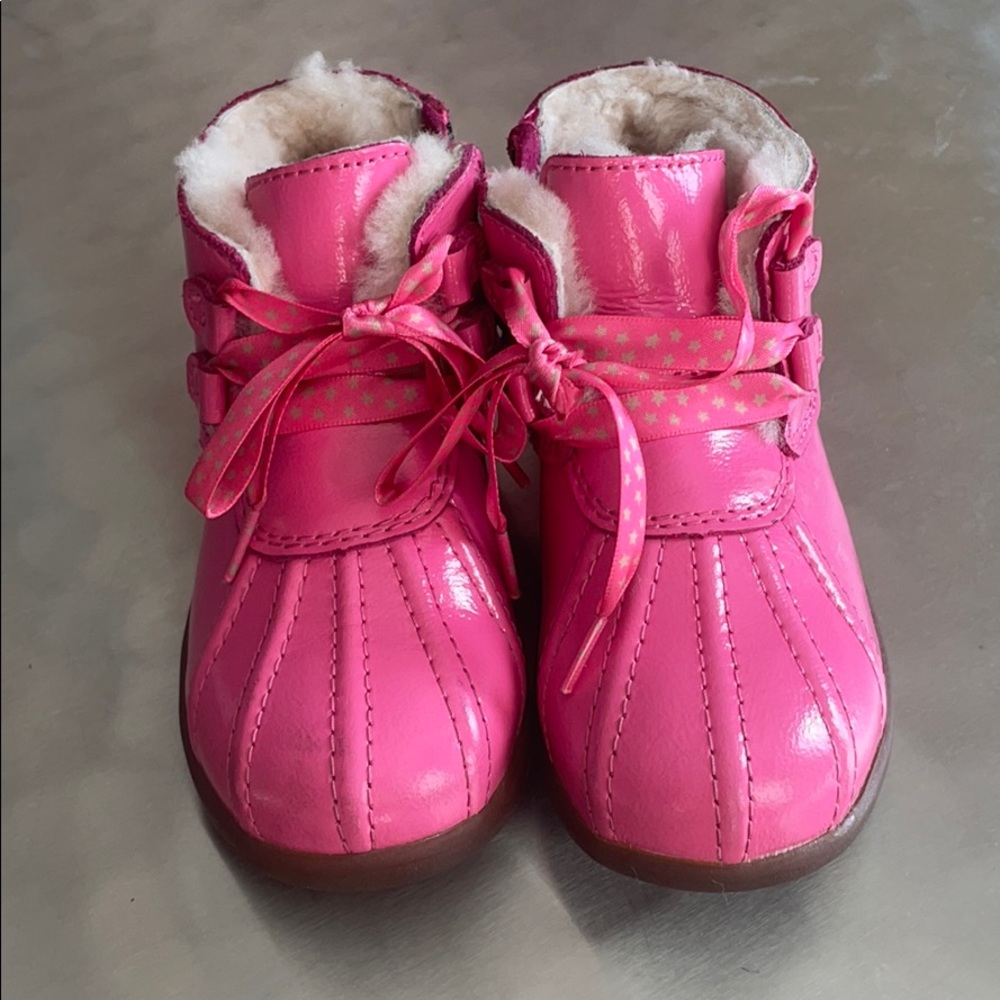 UGG Toddler Pink lace-up boots size 7c